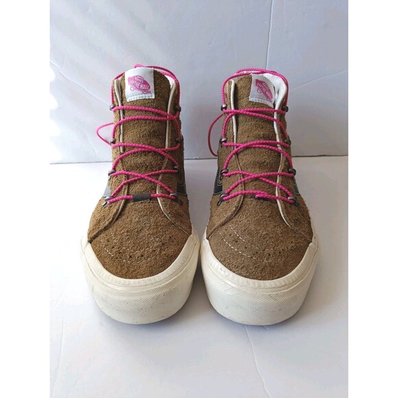 Vans Sk8-Hi Echo DX Shoes Men's 10 Hairy Suede Brown Beige - Picture 1 of 9